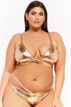 Forever21 Plus Size Metallic Strappy String Bikini Bottoms