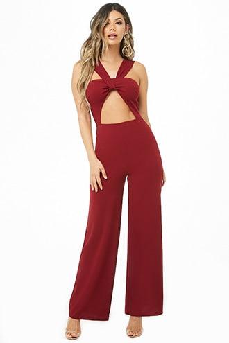 Forever21 Twist-front Cutout Jumpsuit