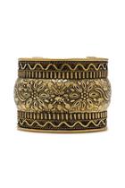 Forever21 Antique Gold Etched Floral Cuff