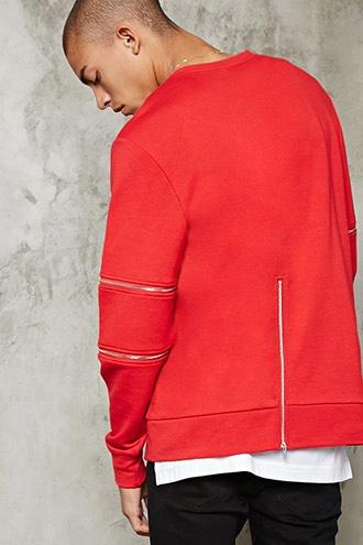 Forever21 Zippered Terry Sweatshirt