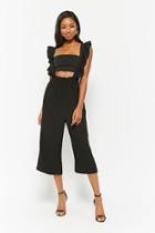 Forever21 London Rose Ruffle Culotte Jumpsuit