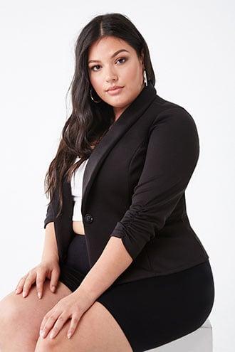 Forever21 Plus Size Ruched Scuba Blazer