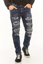 Forever21 Victorious Striped Distressed Ribbed Jeans