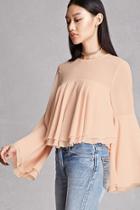 Forever21 Ruffled Trumpet-sleeve Top