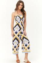 Forever21 Strapless Geo Jumpsuit