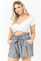 Forever21 Plus Size Striped High-rise Shorts