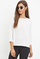 Forever21 Boxy Chiffon Button-back Top