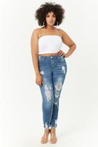 Forever21 Plus Size Tattered & Faded Skinny Jeans