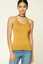 Forever21 Women's  Sunset Gold Scoop Back Tank