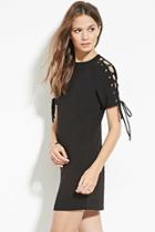 Love21 Women's  Contemporary Lace-up Shift Dress