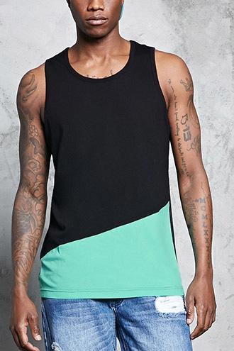 Forever21 Asymmetrical Colorblock Tank
