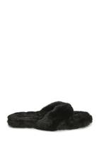 Forever21 Qupid Faux Fur Thong Sandals