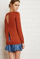 Forever21 Women's  Twist Cutout-back Sweater (rust)