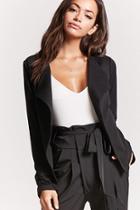 Forever21 Drape-front High-low Blazer