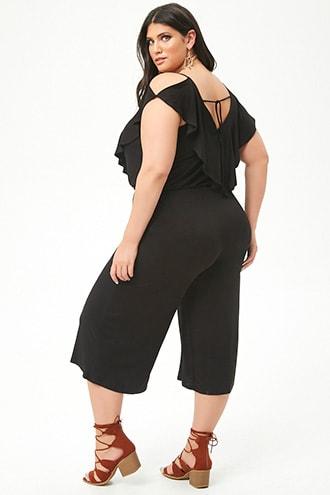 Forever21 Plus Size Flounce Culotte Jumpsuit