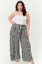 Forever21 Plus Size Striped Ruffle Palazzo Pants