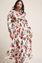Forever21 Plus Size Floral Pussycat Bow Maxi Dress