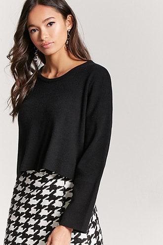 Forever21 Drop-shoulder Crop Sweater