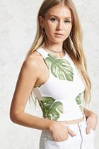 Forever21 Palm Leaf Print Tank Top