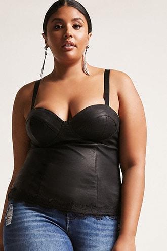 Forever21 Plus Size Faux Leather Bustier Top