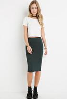 Forever21 Women's  Heathered Bodycon Pencil Skirt (green)