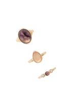 Forever21 Gold & Purple Faux Stone Ring Set