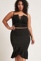 Forever21 Plus Size Flared Midi Skirt
