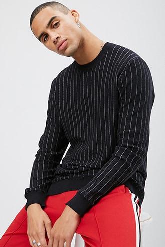 Forever21 Pinstriped Crew Neck Sweater