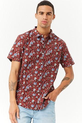 Forever21 Ditsy Floral Print Classic-fit Shirt