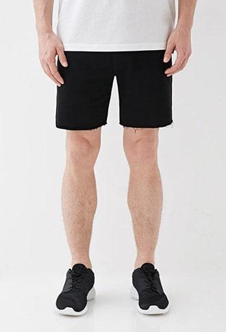 Forever21 Varsity-striped Cutoff Sweatshorts