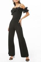 Forever21 Ruffle-trim Wide-leg Jumpsuit