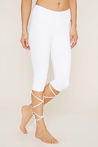 Forever21 Women's  Jala Lace-up Capri Pants