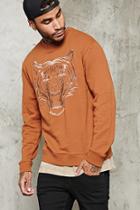 21 Men Men's  Embroidered Tiger Sweatshirt