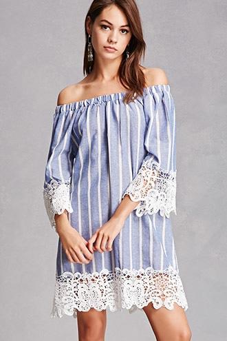 Forever21 Velzera Crochet Trim Dress