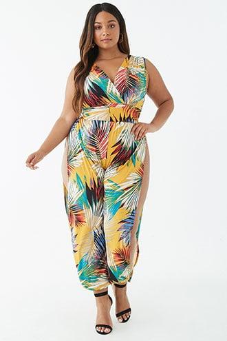 Forever21 Plus Size Tropical Print Jumpsuit