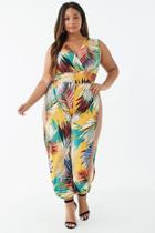 Forever21 Plus Size Tropical Print Jumpsuit