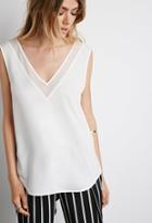 Forever21 V-cut Mesh-paneled Tank