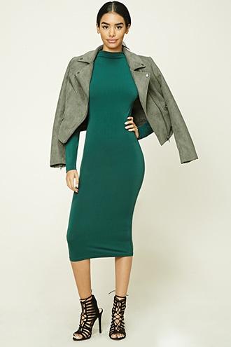 Forever21 Mock Neck Bodycon Midi Dress