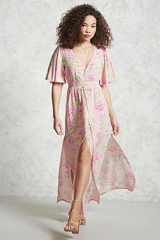 Forever21 M-slit Button-up Maxi Dress