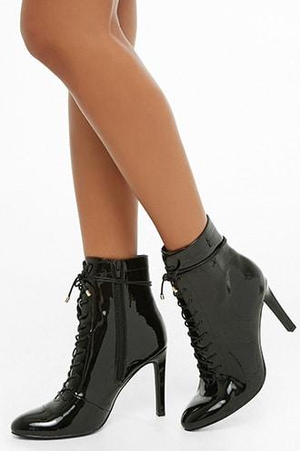 Forever21 Faux Patent Leather Stiletto Boots