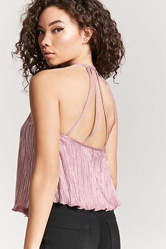Forever21 Pleated Metallic Top