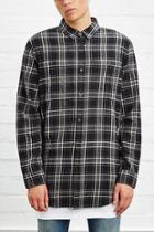 21 Men Men's  Slim-fit Zip-hem Flannel Shirt