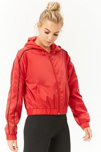 Forever21 Active Striped-trim Windbreaker