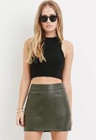 Forever21 Women's  Faux Leather Mini Skirt