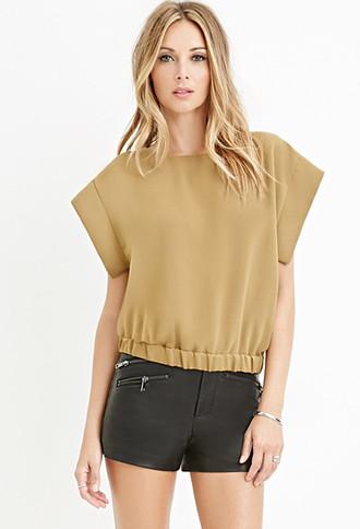Love21 Women's  Slit-back Elasticized Top