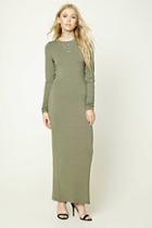 Forever21 Women's  Olive Knit Maxi Bodycon Dress