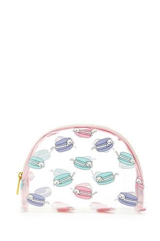 Forever21 Cat Macaron Print Makeup Bag