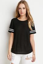 Forever21 Striped-sleeve Tee