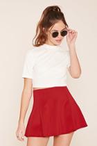 Forever21 Women's  Red Scuba Knit Skater Skirt
