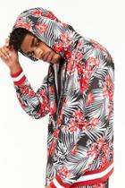 Forever21 Floral Print Zip-up Hoodie